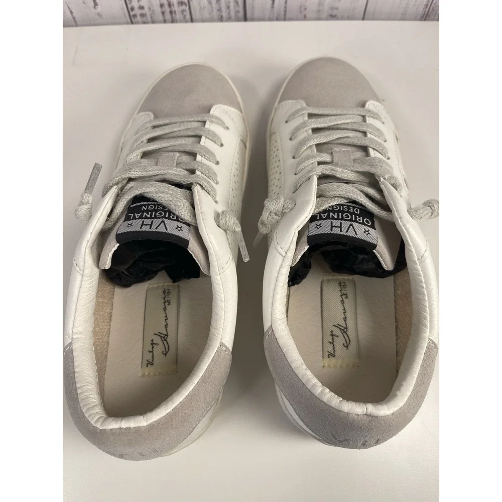 Vintage Havana Gadol Perforated Lace up Sneakers Silver/White Multi Suede